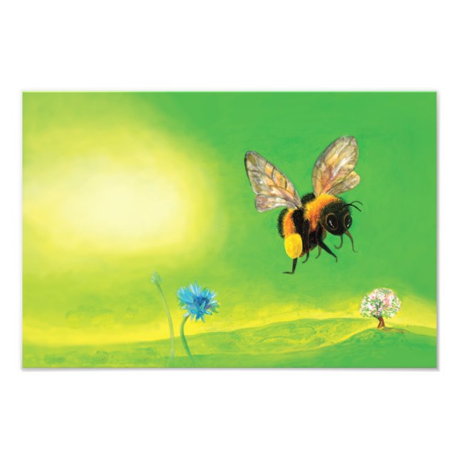 Foto Abeja de burbujas sobrevolando un Ilustracion prad (Frente)