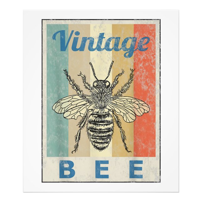 Foto Abeja de estilo vintage Reina miel apicultura (Frente)