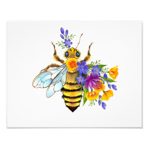 Foto Abeja de flor con plantas silvestres