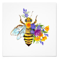 Abeja flor con plantas silvestres