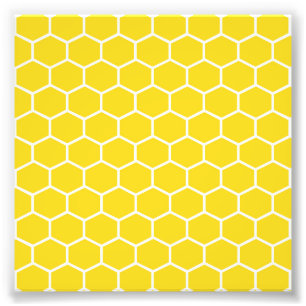 Foto Abejorro Panal Geométrico Líneas Blancas Amarillo