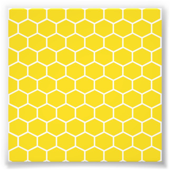 Foto Abejorro Panal Geométrico Líneas Blancas Amarillo (Frente)