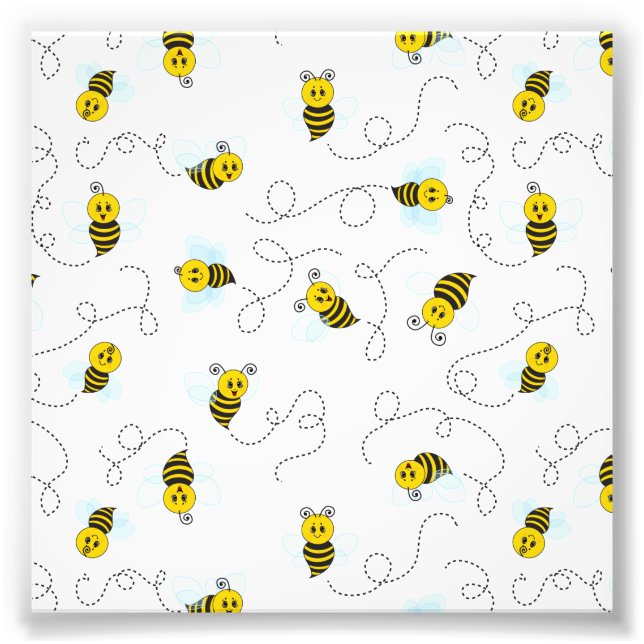 Foto Abejorro volando abeja amarilla negra (Frente)