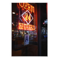 Abierto las 24 horas Rótulo Neon Diner New York Ci