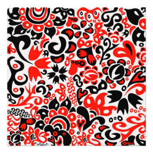 Foto Abrupción del patrón floral del arte folklórico ét