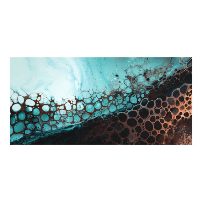 Foto Abstract Acryl Cells Art Cyan Copper (Frente)