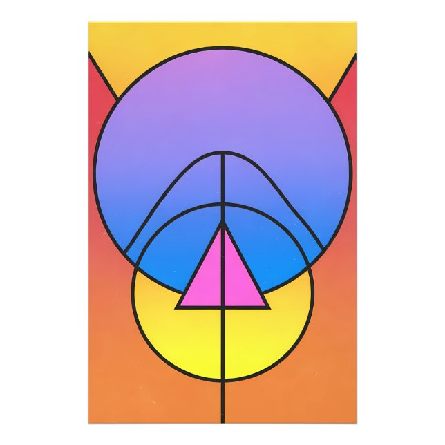 Foto Abstract Geometric Circles Line Colorful Poster (Frente)