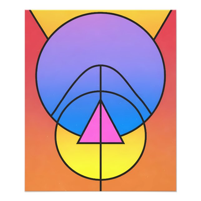 Foto Abstract Geometric Circles Line Colorful Poster (Frente)