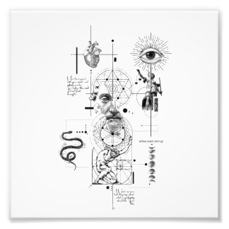 Foto Abstract Human Mind, Eye & Heart Illustration