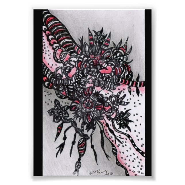 Foto ACEO 4x6. Impresión artística. Rojo y negro (Frente)