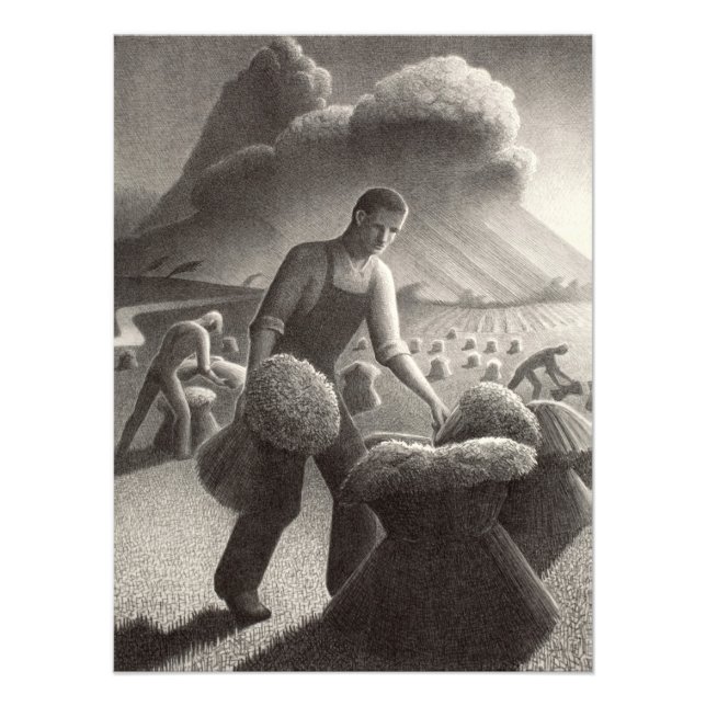 Foto Acercándose a la tormenta por Grant Wood (Frente)
