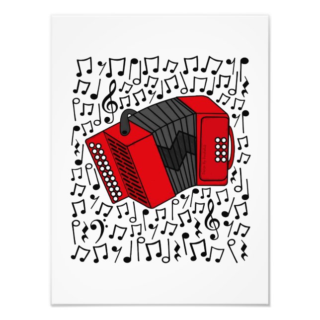 Foto Acordeón Notas musicales acordeonista música folcl (Frente)