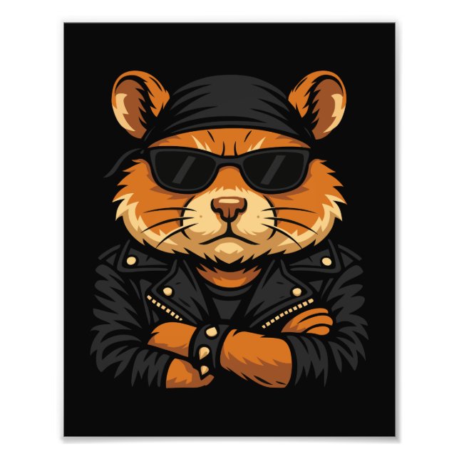 Foto Actitud de la Chaqueta de Cuero de Biker de Hamste (Frente)