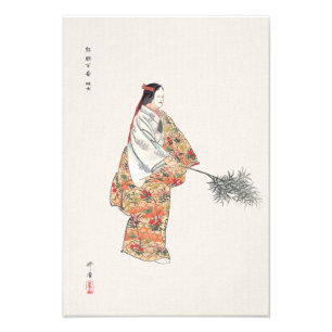 Foto Actor toca Hanjo pintura de arte japonés Kogyo Tsu