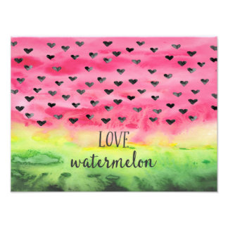 Foto Acuarela Amor Corazones de sandía