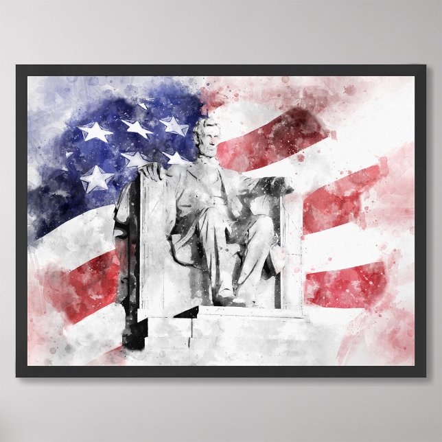 Foto Acuarela conmemorativa de Lincoln con bandera esta (Subido por el creador)