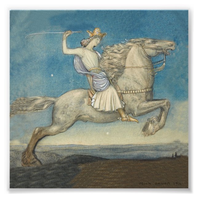 Foto Acuarela de "Un príncipe llegado" de John Bauer (Frente)