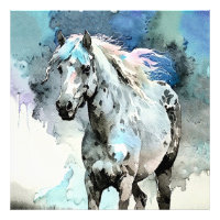 Acuarela de yegua Appaloosa juguetona