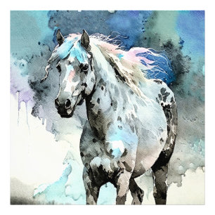 Foto Acuarela de yegua Appaloosa juguetona