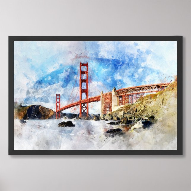 Foto acuarela del puente Golden Gate en San Francisco (Subido por el creador)