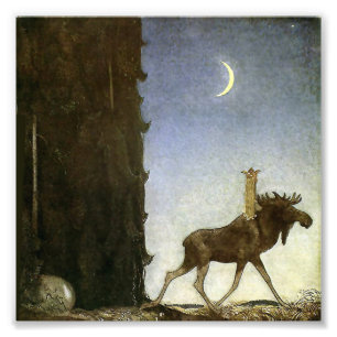 Foto Acuarela “Leap the Elk” de John Bauer