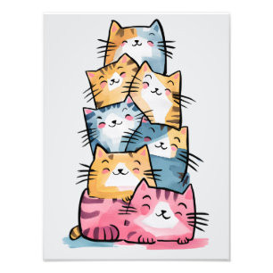 Foto Acuarela singulares gatos modernos