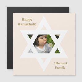 Foto adorable de Hanuká feliz en rosa rubor