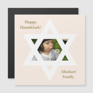 Foto adorable de Hanuká feliz en rosa rubor