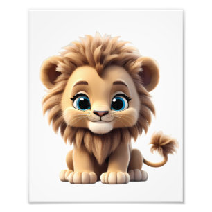 Foto Adorable Lion Cub Sitting Portrait Illustration