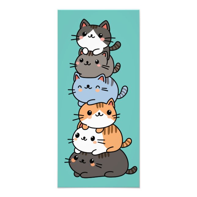 Foto Adorable Pila Kawaii De Gatos Gatitos (Frente)