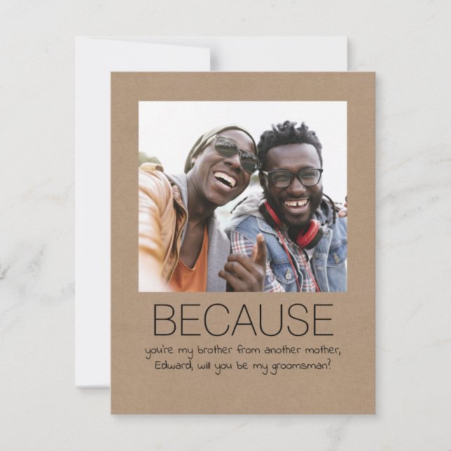 Foto Adorable y Simple ¿Quieres Ser Mi Padrino (Anverso)