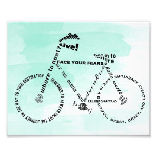 Foto Adventure Word Art Bicicleta sobre acuarela