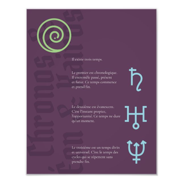 Foto Affiche Chronos, Éon y Kairos (Frente)