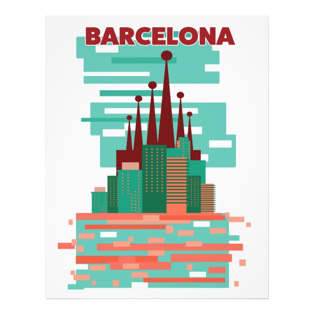 Foto Afiche de Barcelona retro Travel (Frente)