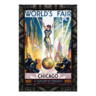 Foto Afiche de época de la Feria Mundial de Chicago de 