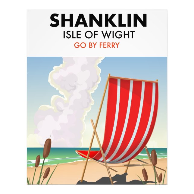 Foto Afiche de la isla Shanklin Beach de wight travel. (Frente)