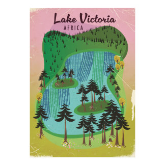 Foto Afiche de viaje africano del lago Victoria
