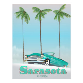 Foto Afiche de viaje al estilo de Sarasota Florida Vint