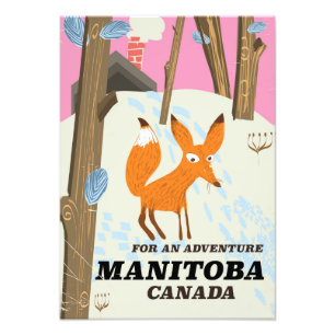 Foto Afiche de viaje al estilo vintage de Manitoba Cana