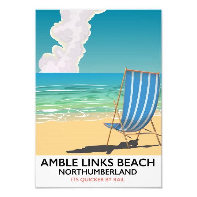 Foto Afiche de viaje de Amble Links Beach Northumberlan (Frente)