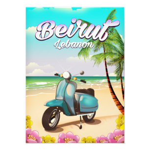 Foto Afiche de viaje de Beirut Lebanon Scooter