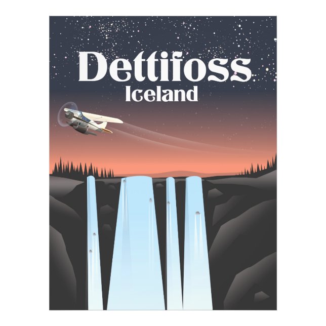 Foto Afiche de viaje de Dettifoss Islandia. (Frente)