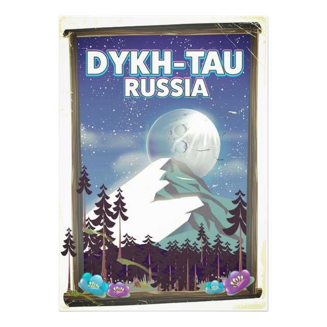 Foto Afiche de viaje de Dykh-Tau Rusia. (Frente)
