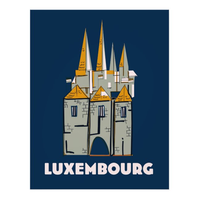 Foto Afiche de viaje de estilo retro de Luxemburgo (Frente)