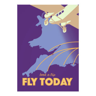 Foto Afiche de viaje de Fly Today Vintage Style