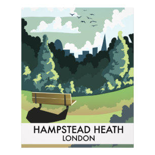 Foto Afiche de viaje de Hampstead Heath London.