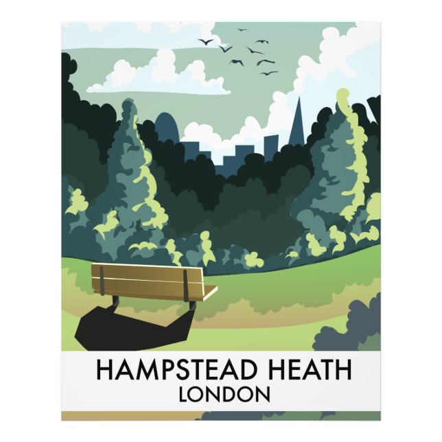 Foto Afiche de viaje de Hampstead Heath London. (Frente)
