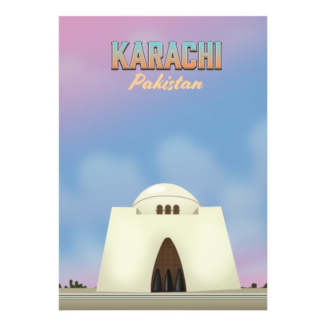 Foto Afiche de viaje de Karachi en Pakistán (Frente)