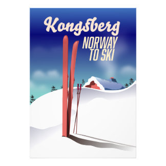 Foto Afiche de viaje de Kongsberg para esquiar por la c