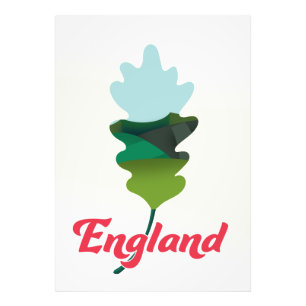 Foto Afiche de viaje de la hoja de roble de Inglaterra
